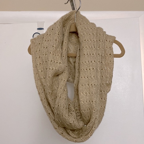 Ruby & Bloom Beige and Gold Infinity Scarf - Picture 1 of 6